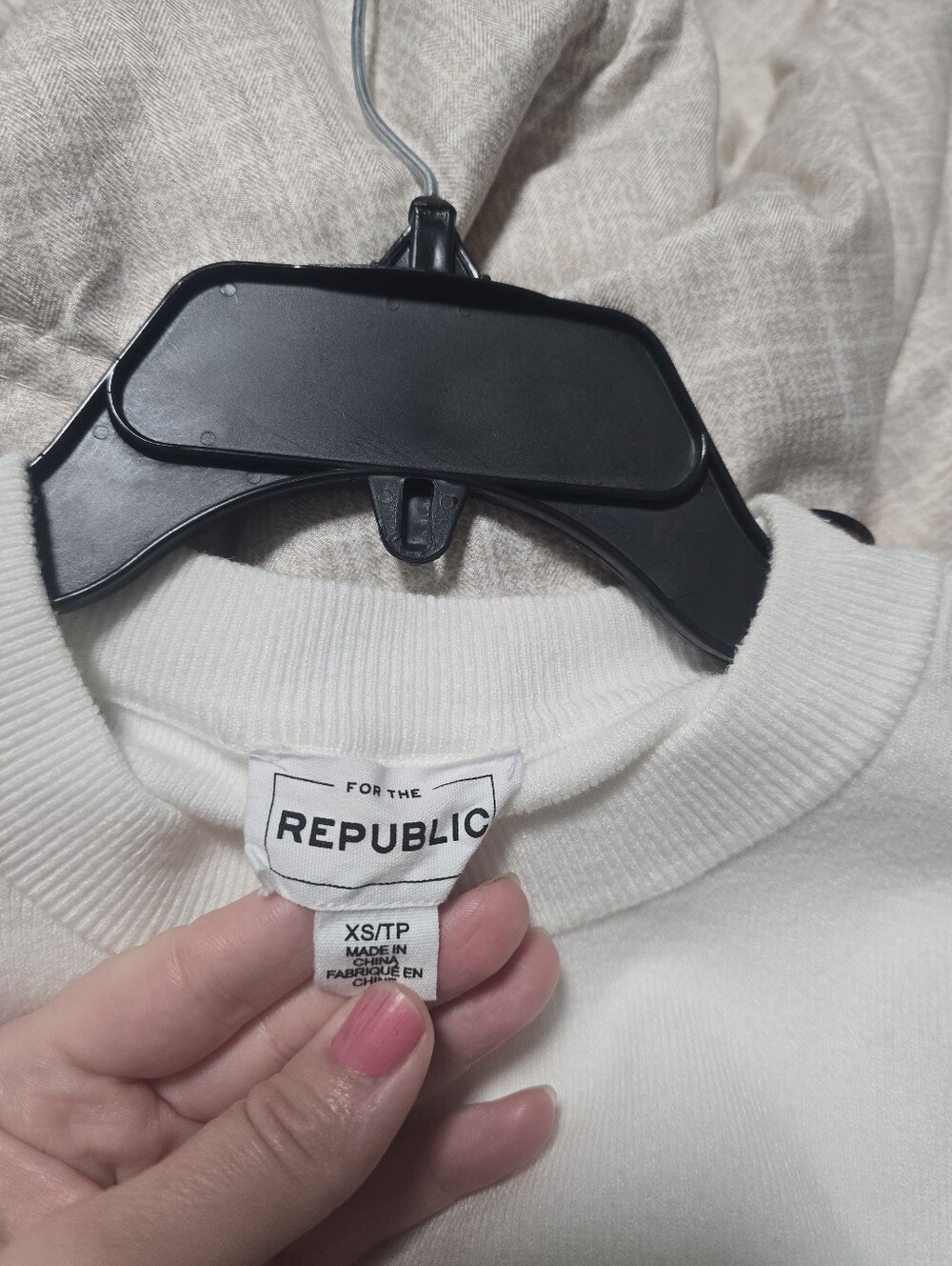 For The Republic Cream and Navy Striped Crewneck Sweater with Shoulder Buttons - Picture 10 of 11